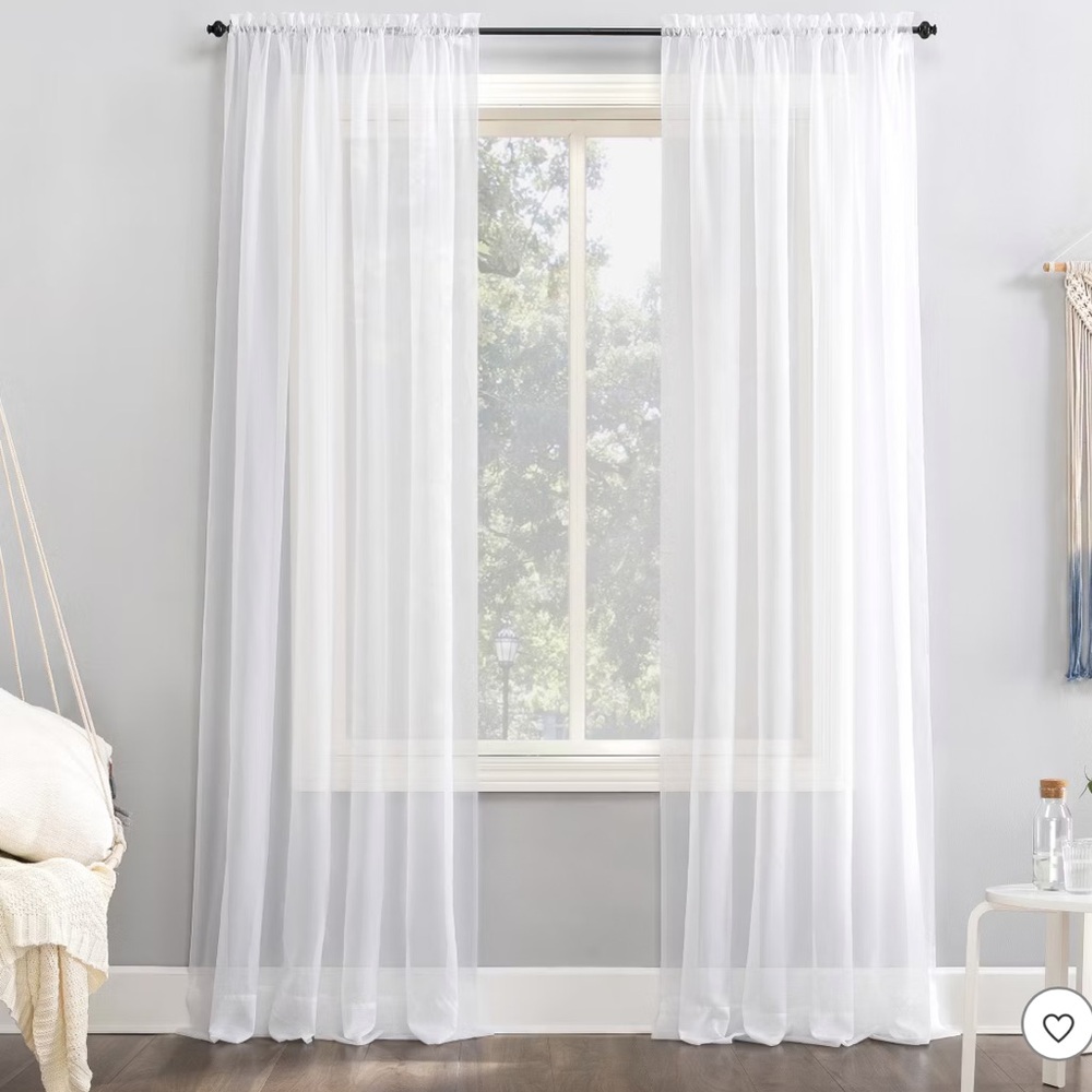 Elegant White Sheer Curtain Panels 59"x108"